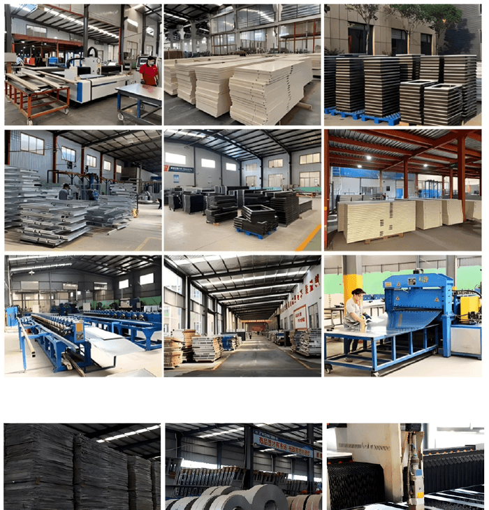 Factory exterior and production areas shown in company-supplied catalog photography